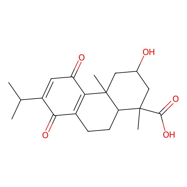 2D Structure of 3-Hydroxy-1,4a-dimethyl-5,8-dioxo-7-propan-2-yl-2,3,4,9,10,10a-hexahydrophenanthrene-1-carboxylic acid 2D Structure of 3-Hydroxy-1,4a-dimethyl-5,8-dioxo-7-propan-2-yl-2,3,4,9,10,10a-hexahydrophenanthrene-1-carboxylic acid