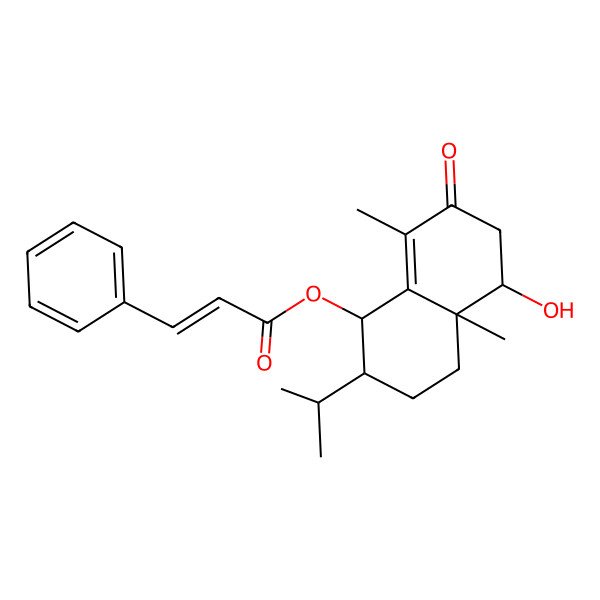 2D Structure of [(1R,2S,4aS,5S)-5-hydroxy-4a,8-dimethyl-7-oxo-2-propan-2-yl-1,2,3,4,5,6-hexahydronaphthalen-1-yl] (E)-3-phenylprop-2-enoate