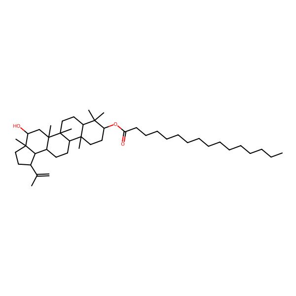 2D Structure of [(1R,3aS,4S,5aR,5bR,7aR,9S,11aR,11bR,13aR,13bR)-4-hydroxy-3a,5a,5b,8,8,11a-hexamethyl-1-prop-1-en-2-yl-1,2,3,4,5,6,7,7a,9,10,11,11b,12,13,13a,13b-hexadecahydrocyclopenta[a]chrysen-9-yl] hexadecanoate