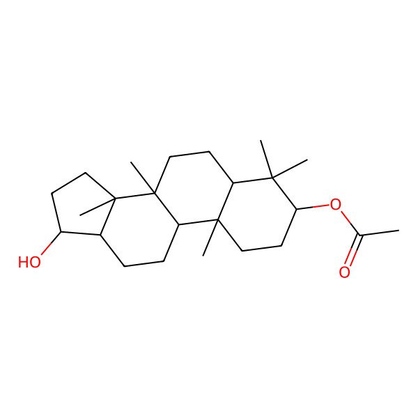 2D Structure of (17-hydroxy-4,4,8,10,14-pentamethyl-2,3,5,6,7,9,11,12,13,15,16,17-dodecahydro-1H-cyclopenta[a]phenanthren-3-yl) acetate