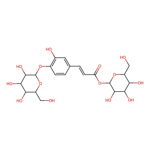 2D Structure of Beta-D-Glucopyranosyl 4-O-Beta-D-Glucopyranosylcaffeate