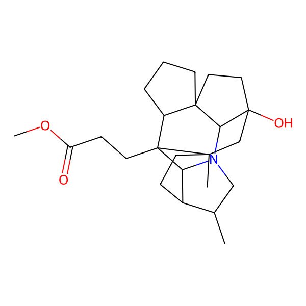 2D Structure of methyl 3-[(2R,3S,4S,8S,11S,13R,16S,17R,19R)-11-hydroxy-13,17-dimethyl-1-azahexacyclo[9.7.1.02,16.03,13.04,8.08,19]nonadecan-3-yl]propanoate