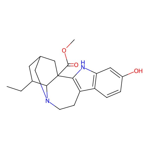 2D Structure of Methyl 17-ethyl-6-hydroxy-3,13-diazapentacyclo[13.3.1.02,10.04,9.013,18]nonadeca-2(10),4(9),5,7-tetraene-1-carboxylate