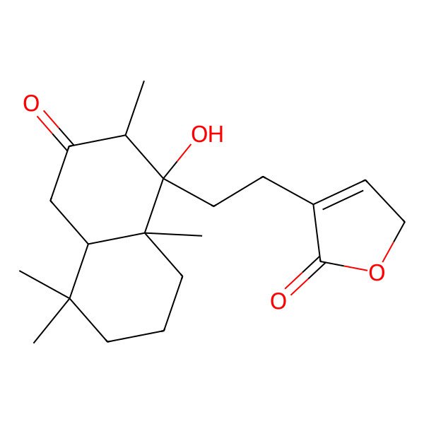 2D Structure of 4-[2-[(1R,2S,4aS,8aS)-1-hydroxy-2,5,5,8a-tetramethyl-3-oxo-2,4,4a,6,7,8-hexahydronaphthalen-1-yl]ethyl]-2H-furan-5-one