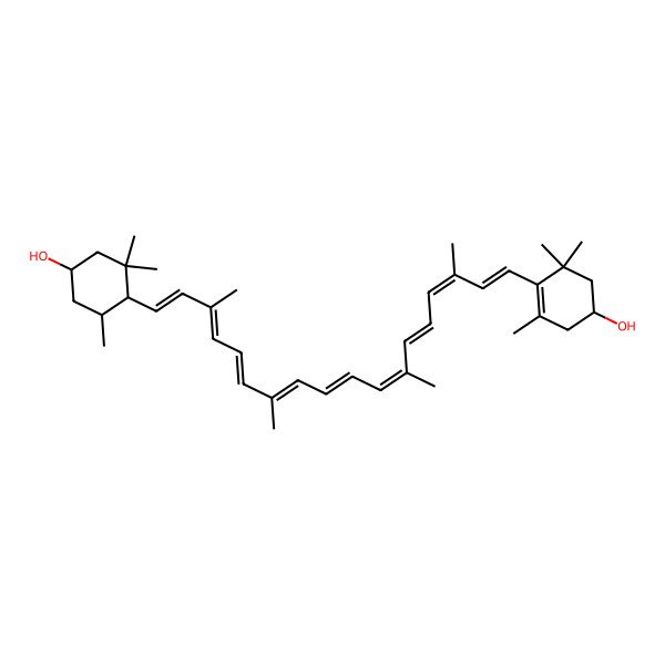 2D Structure of 4-[18-(4-Hydroxy-2,2,6-trimethylcyclohexyl)-3,7,12,16-tetramethyloctadeca-1,3,5,7,9,11,13,15,17-nonaenyl]-3,5,5-trimethylcyclohex-3-en-1-ol