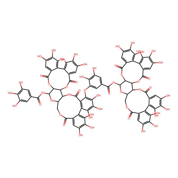 2D Structure of [(1R,2S,19R,20S,22R)-36-[5-[[(1R,2S,19R,20S,22R)-7,8,9,12,13,14,28,29,30,33,34,35-dodecahydroxy-4,17,25,38-tetraoxo-3,18,21,24,39-pentaoxaheptacyclo[20.17.0.02,19.05,10.011,16.026,31.032,37]nonatriaconta-5,7,9,11,13,15,26,28,30,32,34,36-dodecaen-20-yl]oxycarbonyl]-2,3-dihydroxyphenoxy]-7,8,9,12,13,14,28,29,30,33,34,35-dodecahydroxy-4,17,25,38-tetraoxo-3,18,21,24,39-pentaoxaheptacyclo[20.17.0.02,19.05,10.011,16.026,31.032,37]nonatriaconta-5,7,9,11,13,15,26,28,30,32(37),33,35-dodecaen-20-yl] 3,4,5-trihydroxybenzoate