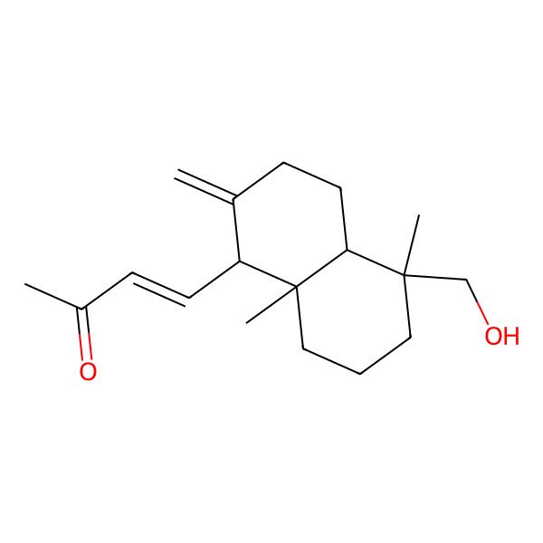 2D Structure of 4-[5-(hydroxymethyl)-5,8a-dimethyl-2-methylidene-3,4,4a,6,7,8-hexahydro-1H-naphthalen-1-yl]but-3-en-2-one
