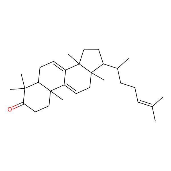 2D Structure of 4,4,10,13,14-Pentamethyl-17-(6-methylhept-5-en-2-yl)-1,2,5,6,12,15,16,17-octahydrocyclopenta[a]phenanthren-3-one