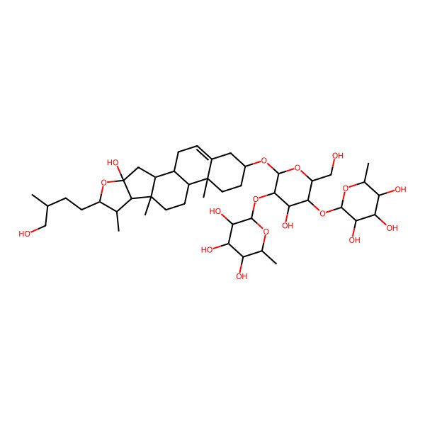 2D Structure of (2S,3R,4R,5R,6S)-2-[(2R,3S,4S,5R,6R)-4-hydroxy-6-[[(1S,2S,4S,6S,7S,8R,9S,12S,13R,16S)-4-hydroxy-6-[(3S)-4-hydroxy-3-methylbutyl]-7,9,13-trimethyl-5-oxapentacyclo[10.8.0.02,9.04,8.013,18]icos-18-en-16-yl]oxy]-2-(hydroxymethyl)-5-[(2S,3R,4R,5R,6S)-3,4,5-trihydroxy-6-methyloxan-2-yl]oxyoxan-3-yl]oxy-6-methyloxane-3,4,5-triol