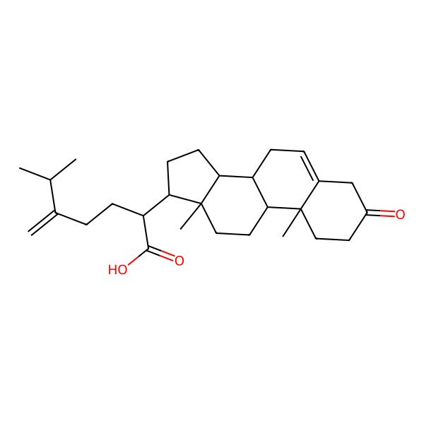 2D Structure of 2-(10,13-Dimethyl-3-oxo-1,2,4,7,8,9,11,12,14,15,16,17-dodecahydrocyclopenta[a]phenanthren-17-yl)-6-methyl-5-methylideneheptanoic acid