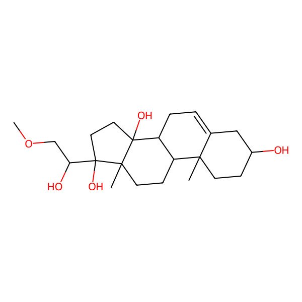 2D Structure of (3S,8R,9S,10R,13S,14S,17S)-17-[(1S)-1-hydroxy-2-methoxyethyl]-10,13-dimethyl-2,3,4,7,8,9,11,12,15,16-decahydro-1H-cyclopenta[a]phenanthrene-3,14,17-triol