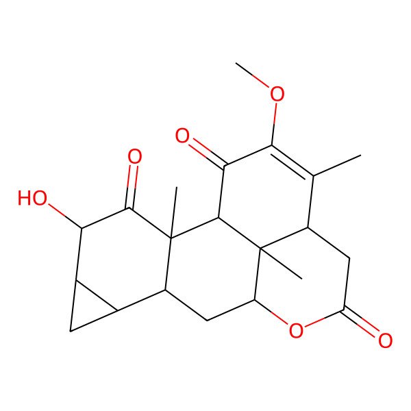 2D Structure of (1S,2S,4S,5S,7S,8S,10R,14R,18S)-4-hydroxy-16-methoxy-2,15,18-trimethyl-11-oxapentacyclo[8.7.1.02,8.05,7.014,18]octadec-15-ene-3,12,17-trione