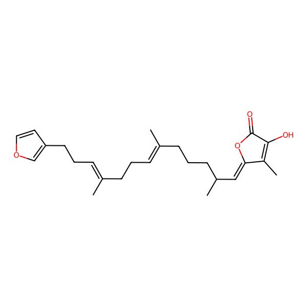 2D Structure of (5Z)-5-[(2S,6E,10E)-13-(furan-3-yl)-2,6,10-trimethyltrideca-6,10-dienylidene]-3-hydroxy-4-methylfuran-2-one