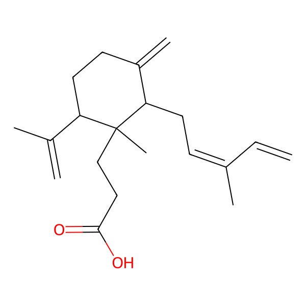 2D Structure of 3-[(1R,2R,6R)-1-methyl-3-methylidene-2-[(2E)-3-methylpenta-2,4-dienyl]-6-prop-1-en-2-ylcyclohexyl]propanoic acid