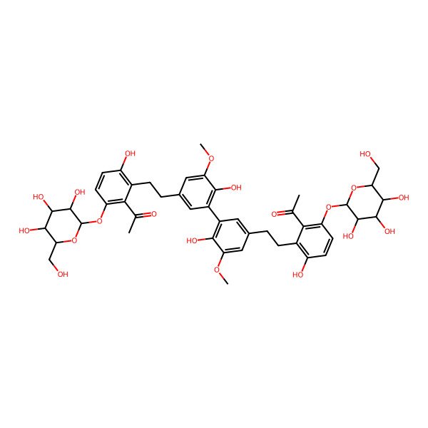 2D Structure of 1-[2-[2-[3-[5-[2-[2-Acetyl-6-hydroxy-3-[3,4,5-trihydroxy-6-(hydroxymethyl)oxan-2-yl]oxyphenyl]ethyl]-2-hydroxy-3-methoxyphenyl]-4-hydroxy-5-methoxyphenyl]ethyl]-3-hydroxy-6-[3,4,5-trihydroxy-6-(hydroxymethyl)oxan-2-yl]oxyphenyl]ethanone