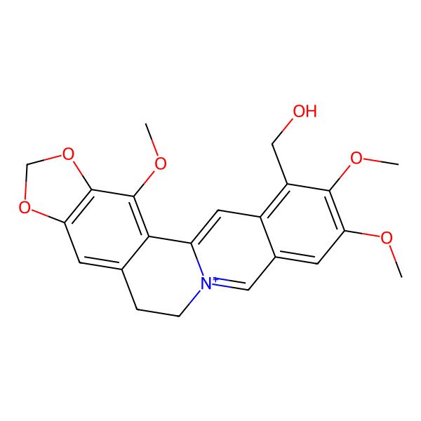 2D Structure of (3,17,18-Trimethoxy-5,7-dioxa-13-azoniapentacyclo[11.8.0.02,10.04,8.015,20]henicosa-1(21),2,4(8),9,13,15,17,19-octaen-19-yl)methanol