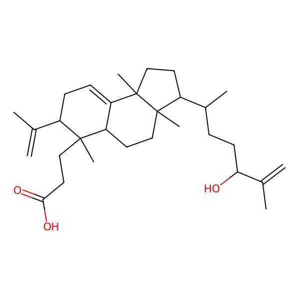 2D Structure of 3-[3-(5-Hydroxy-6-methylhept-6-en-2-yl)-3a,6,9b-trimethyl-7-prop-1-en-2-yl-1,2,3,4,5,5a,7,8-octahydrocyclopenta[a]naphthalen-6-yl]propanoic acid