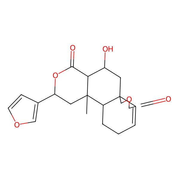 2D Structure of (1S,3R,4S,7R,9R,10R)-7-(furan-3-yl)-3-hydroxy-9-methyl-6,16-dioxatetracyclo[8.7.0.01,14.04,9]heptadec-13-ene-5,15-dione