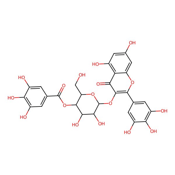 2D Structure of [6-[5,7-Dihydroxy-4-oxo-2-(3,4,5-trihydroxyphenyl)chromen-3-yl]oxy-4,5-dihydroxy-2-(hydroxymethyl)oxan-3-yl] 3,4,5-trihydroxybenzoate