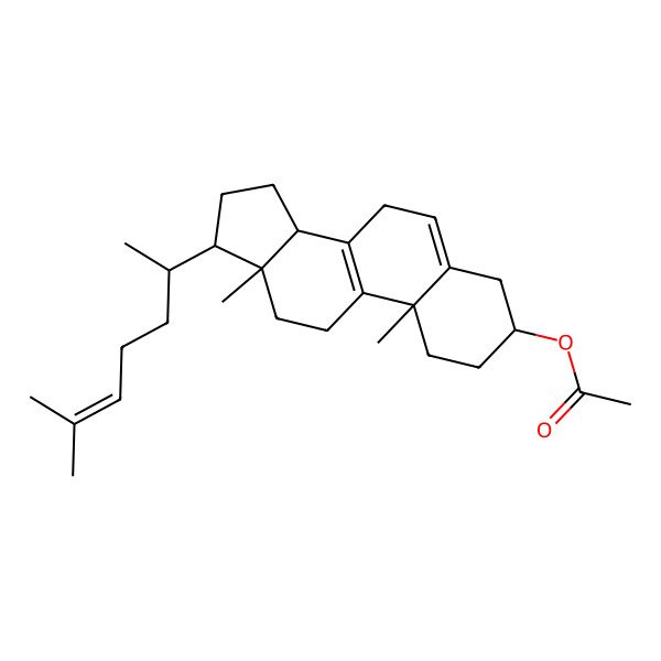2D Structure of [10,13-dimethyl-17-(6-methylhept-5-en-2-yl)-2,3,4,7,11,12,14,15,16,17-decahydro-1H-cyclopenta[a]phenanthren-3-yl] acetate