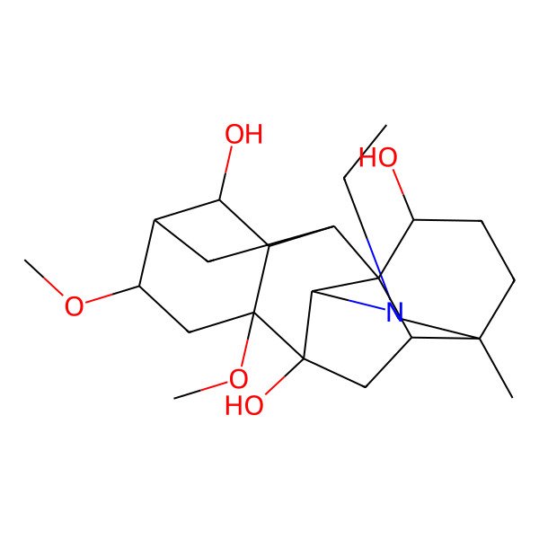 2D Structure of (1R,2S,3S,4S,5R,6S,8S,9S,10R,13S,16S,17S)-11-ethyl-6,8-dimethoxy-13-methyl-11-azahexacyclo[7.7.2.12,5.01,10.03,8.013,17]nonadecane-4,9,16-triol
