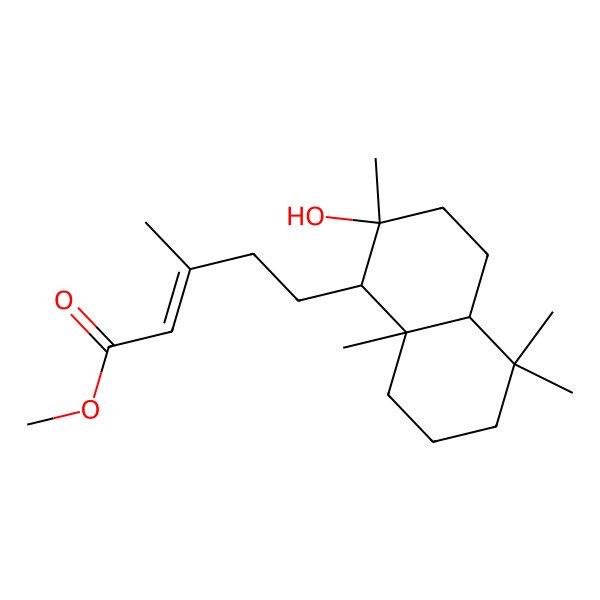 2D Structure of methyl 5-(2-hydroxy-2,5,5,8a-tetramethyl-3,4,4a,6,7,8-hexahydro-1H-naphthalen-1-yl)-3-methylpent-2-enoate