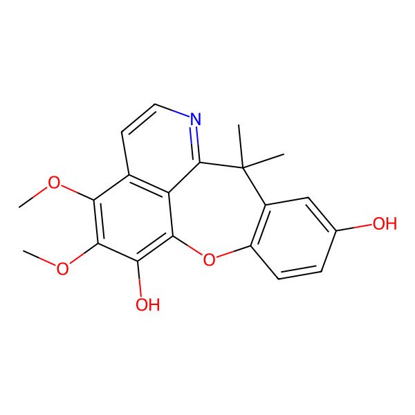 2D Structure of 15,16-Dimethoxy-9,9-dimethyl-2-oxa-11-azatetracyclo[8.7.1.03,8.014,18]octadeca-1(17),3(8),4,6,10,12,14(18),15-octaene-6,17-diol