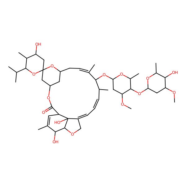 2D Structure of 4',21,24-Trihydroxy-12-[5-(5-hydroxy-4-methoxy-6-methyloxan-2-yl)oxy-4-methoxy-6-methyloxan-2-yl]oxy-5',11,13,22-tetramethyl-6'-propan-2-ylspiro[3,7,19-trioxatetracyclo[15.6.1.14,8.020,24]pentacosa-10,14,16,22-tetraene-6,2'-oxane]-2-one