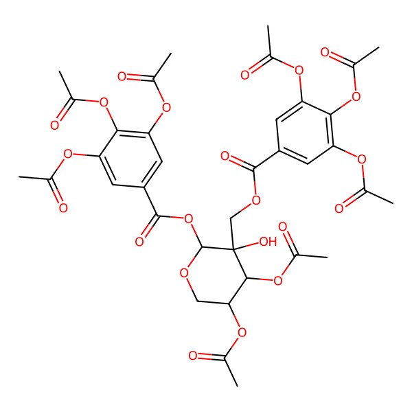 2D Structure of [4,5-Diacetyloxy-3-hydroxy-2-(3,4,5-triacetyloxybenzoyl)oxyoxan-3-yl]methyl 3,4,5-triacetyloxybenzoate