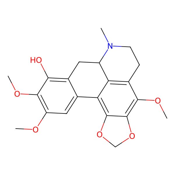 2D Structure of 7,16,17-Trimethoxy-11-methyl-3,5-dioxa-11-azapentacyclo[10.7.1.02,6.08,20.014,19]icosa-1,6,8(20),14,16,18-hexaen-15-ol