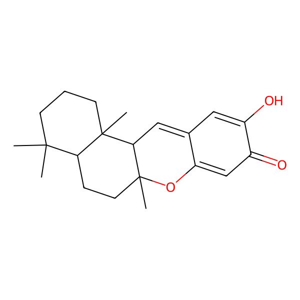 2D Structure of (4aR,6aR,12aS,12bR)-10-hydroxy-4,4,6a,12b-tetramethyl-2,3,4a,5,6,12a-hexahydro-1H-benzo[a]xanthen-9-one