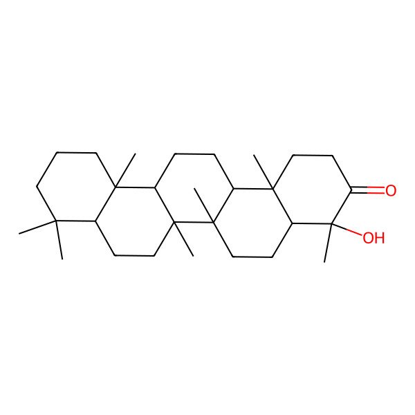 2D Structure of (4S,4aR,6aR,6aR,6bR,8aS,12aS,14aR,14bR)-4-hydroxy-4,6a,6b,9,9,12a,14b-heptamethyl-2,4a,5,6,6a,7,8,8a,10,11,12,13,14,14a-tetradecahydro-1H-picen-3-one 2D Structure of (4S,4aR,6aR,6aR,6bR,8aS,12aS,14aR,14bR)-4-hydroxy-4,6a,6b,9,9,12a,14b-heptamethyl-2,4a,5,6,6a,7,8,8a,10,11,12,13,14,14a-tetradecahydro-1H-picen-3-one