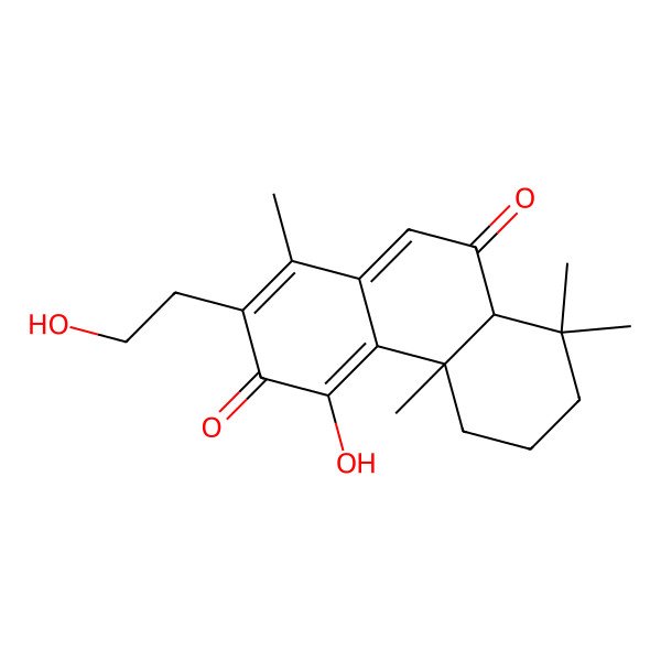 2D Structure of (4bS,8aS)-4-hydroxy-2-(2-hydroxyethyl)-1,4b,8,8-tetramethyl-5,6,7,8a-tetrahydrophenanthrene-3,9-dione