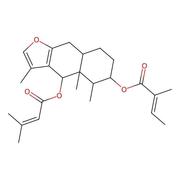 2D Structure of [3,4a,5-trimethyl-4-(3-methylbut-2-enoyloxy)-5,6,7,8,8a,9-hexahydro-4H-benzo[f][1]benzofuran-6-yl] 2-methylbut-2-enoate