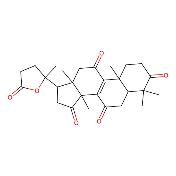 2D Structure of 4,4,10,13,14-pentamethyl-17-(2-methyl-5-oxooxolan-2-yl)-2,5,6,12,16,17-hexahydro-1H-cyclopenta[a]phenanthrene-3,7,11,15-tetrone