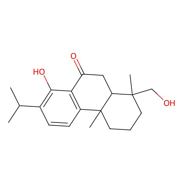 2D Structure of (1R,4aS,10aR)-8-hydroxy-1-(hydroxymethyl)-1,4a-dimethyl-7-propan-2-yl-3,4,10,10a-tetrahydro-2H-phenanthren-9-one