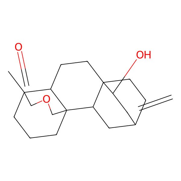 2D Structure of (1R,2R,4S,6S,7S,10R,11S)-6-hydroxy-11-methyl-5-methylidene-13-oxapentacyclo[9.3.3.24,7.01,10.02,7]nonadecan-12-one