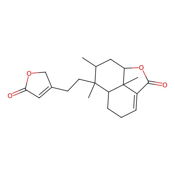 2D Structure of (1R,8S,9R,10S,12R)-9,10,12-trimethyl-9-[2-(5-oxo-2H-furan-3-yl)ethyl]-2-oxatricyclo[6.3.1.04,12]dodec-4-en-3-one