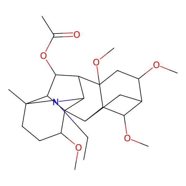 2D Structure of [(1S,2R,3R,4S,5R,6S,8R,9R,10R,13R,16S,17R,18R)-11-ethyl-4,6,8,16-tetramethoxy-13-methyl-11-azahexacyclo[7.7.2.12,5.01,10.03,8.013,17]nonadecan-18-yl] acetate