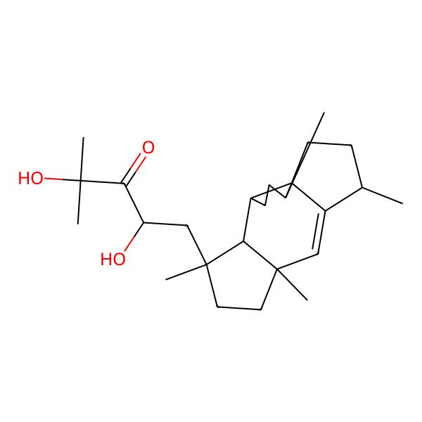 2D Structure of 2,4-Dihydroxy-4-methyl-1-(2,7,10,13-tetramethyl-7-tetracyclo[10.3.0.01,5.06,10]pentadec-11-enyl)pentan-3-one