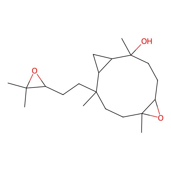 2D Structure of (1S,2S,5S,7S,10S,11S)-10-[2-[(2R)-3,3-dimethyloxiran-2-yl]ethyl]-2,7,10-trimethyl-6-oxatricyclo[9.1.0.05,7]dodecan-2-ol
