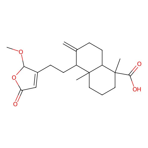 2D Structure of 5-[2-(2-methoxy-5-oxo-2H-furan-3-yl)ethyl]-1,4a-dimethyl-6-methylidene-3,4,5,7,8,8a-hexahydro-2H-naphthalene-1-carboxylic acid