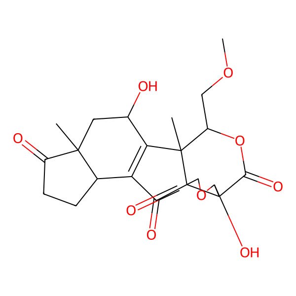 2D Structure of 10,17-Dihydroxy-13-(methoxymethyl)-8,12-dimethyl-14,18-dioxapentacyclo[10.7.0.01,16.03,11.04,8]nonadec-3(11)-ene-2,7,15,19-tetrone