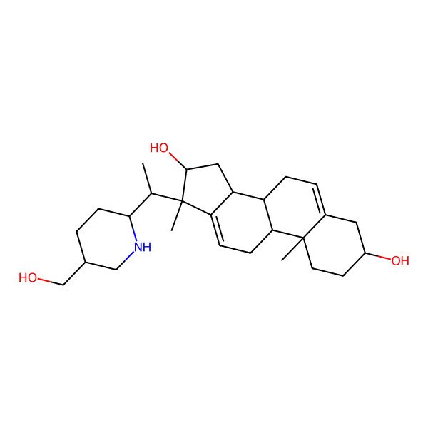 2D Structure of 17-[1-[5-(hydroxymethyl)piperidin-2-yl]ethyl]-10,17-dimethyl-2,3,4,7,8,9,11,14,15,16-decahydro-1H-cyclopenta[a]phenanthrene-3,16-diol