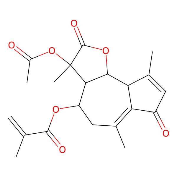 2D Structure of [(3S,3aR,4S,9aR,9bS)-3-acetyloxy-3,6,9-trimethyl-2,7-dioxo-4,5,9a,9b-tetrahydro-3aH-azuleno[4,5-b]furan-4-yl] 2-methylprop-2-enoate