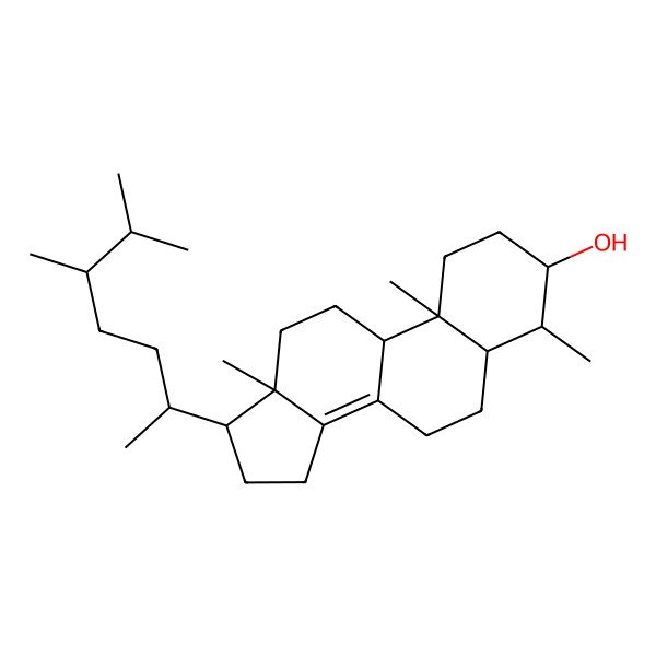 2D Structure of (3S,4S,5S,9R,10S,13R,17R)-17-[(2R,5S)-5,6-dimethylheptan-2-yl]-4,10,13-trimethyl-2,3,4,5,6,7,9,11,12,15,16,17-dodecahydro-1H-cyclopenta[a]phenanthren-3-ol