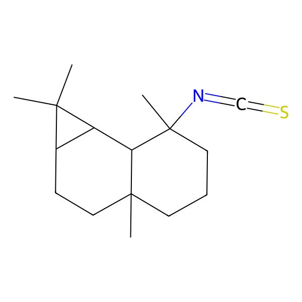 2D Structure of (1aR,3aS,7S,7aS,7bR)-7-isothiocyanato-1,1,3a,7-tetramethyl-1a,2,3,4,5,6,7a,7b-octahydrocyclopropa[a]naphthalene