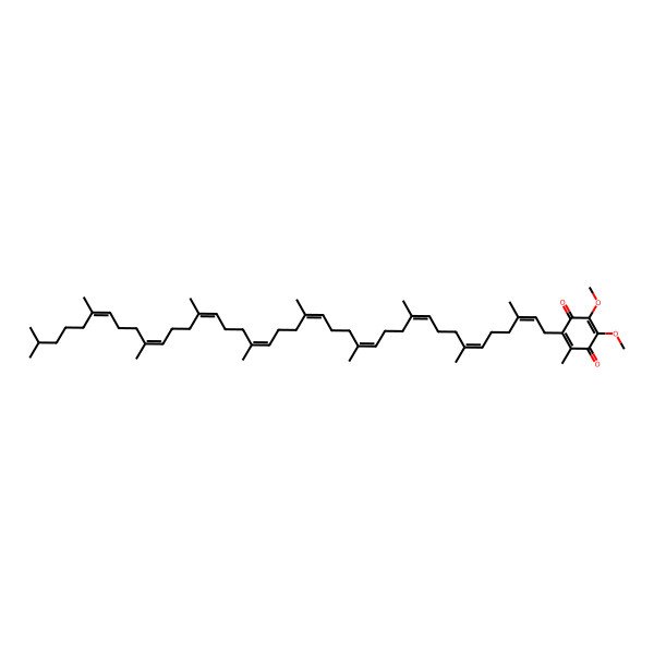 2D Structure of 2-(3,7,11,15,19,23,27,31,35,39-Decamethyltetraconta-2,6,10,14,18,22,26,30,34-nonaenyl)-5,6-dimethoxy-3-methylcyclohexa-2,5-diene-1,4-dione