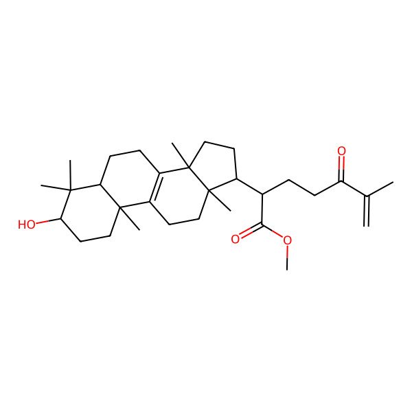 2D Structure of methyl (2S)-2-[(3R,5R,10S,13S,14S,17S)-3-hydroxy-4,4,10,13,14-pentamethyl-2,3,5,6,7,11,12,15,16,17-decahydro-1H-cyclopenta[a]phenanthren-17-yl]-6-methyl-5-oxohept-6-enoate