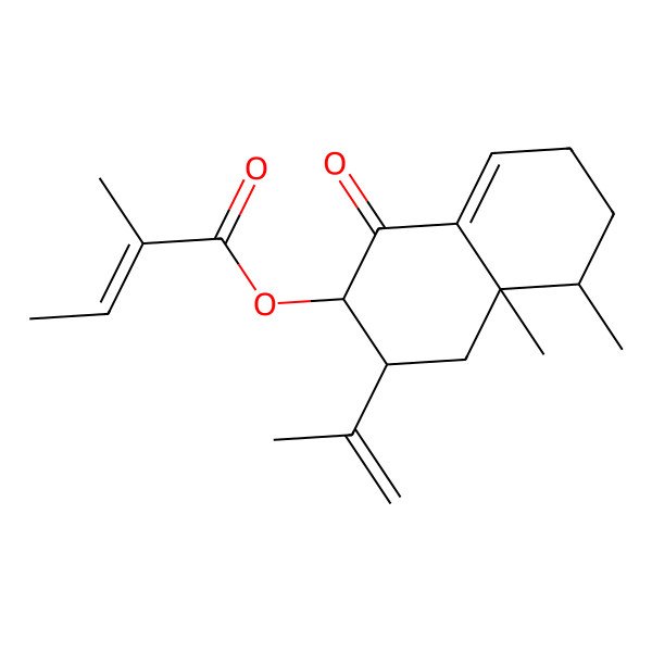 2D Structure of [(2R,3R,4aR,5S)-4a,5-dimethyl-1-oxo-3-prop-1-en-2-yl-2,3,4,5,6,7-hexahydronaphthalen-2-yl] (Z)-2-methylbut-2-enoate